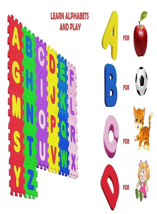 BLISSBORN 36 Pieces Alphabet & Number Kid's | A to Z + 0 to 9 Puzzles Mat- Set of 36 Tiles Puzzle EVA Foam Mat for Children Indoor & Outdoor, Sensory Playmat for Babies with.(Pack of 1) - Image 2